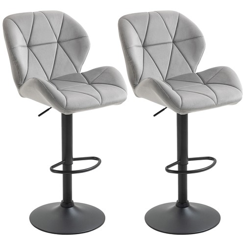 Homcom velvet bar stools - bar, set