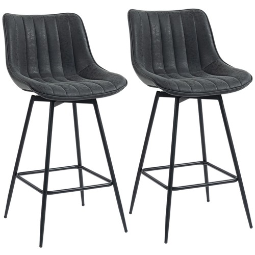Homcom swivel bar stools - swivel,