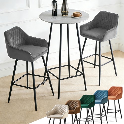 Bar stools velvet - stools, metal