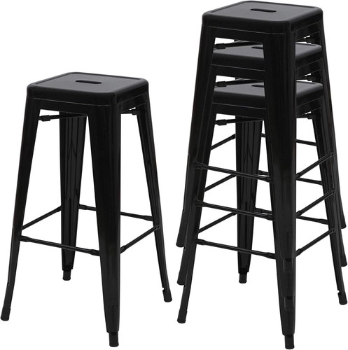Matte black tolix stackable - black,