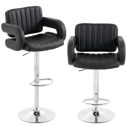 Homcom bar stools adjustable - bar,