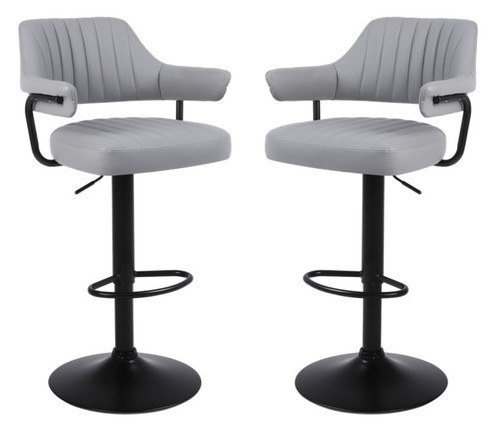 Grey plush bar stools gas - plush, stools,