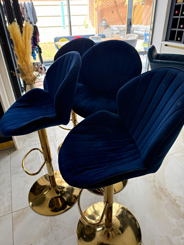Set blue velvet swivel - , (4)