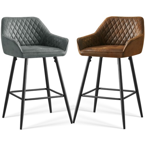 2pcs bar stools faux suede - stools,