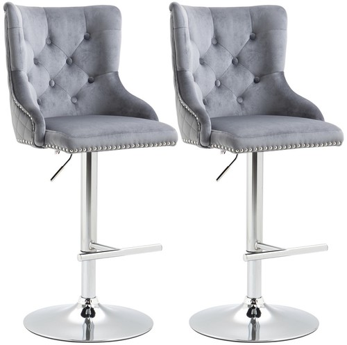Homcom bar stools set 2 - set, of