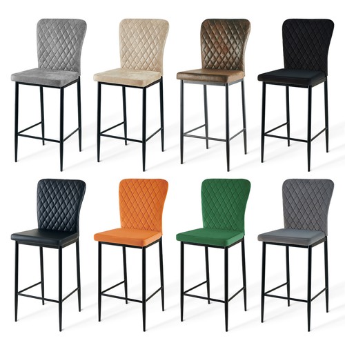 Bar stools velvet faux - 2/4x,