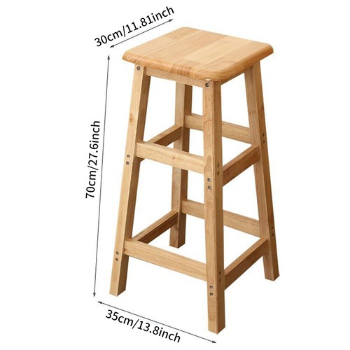 70cm high wooden square stool - high,